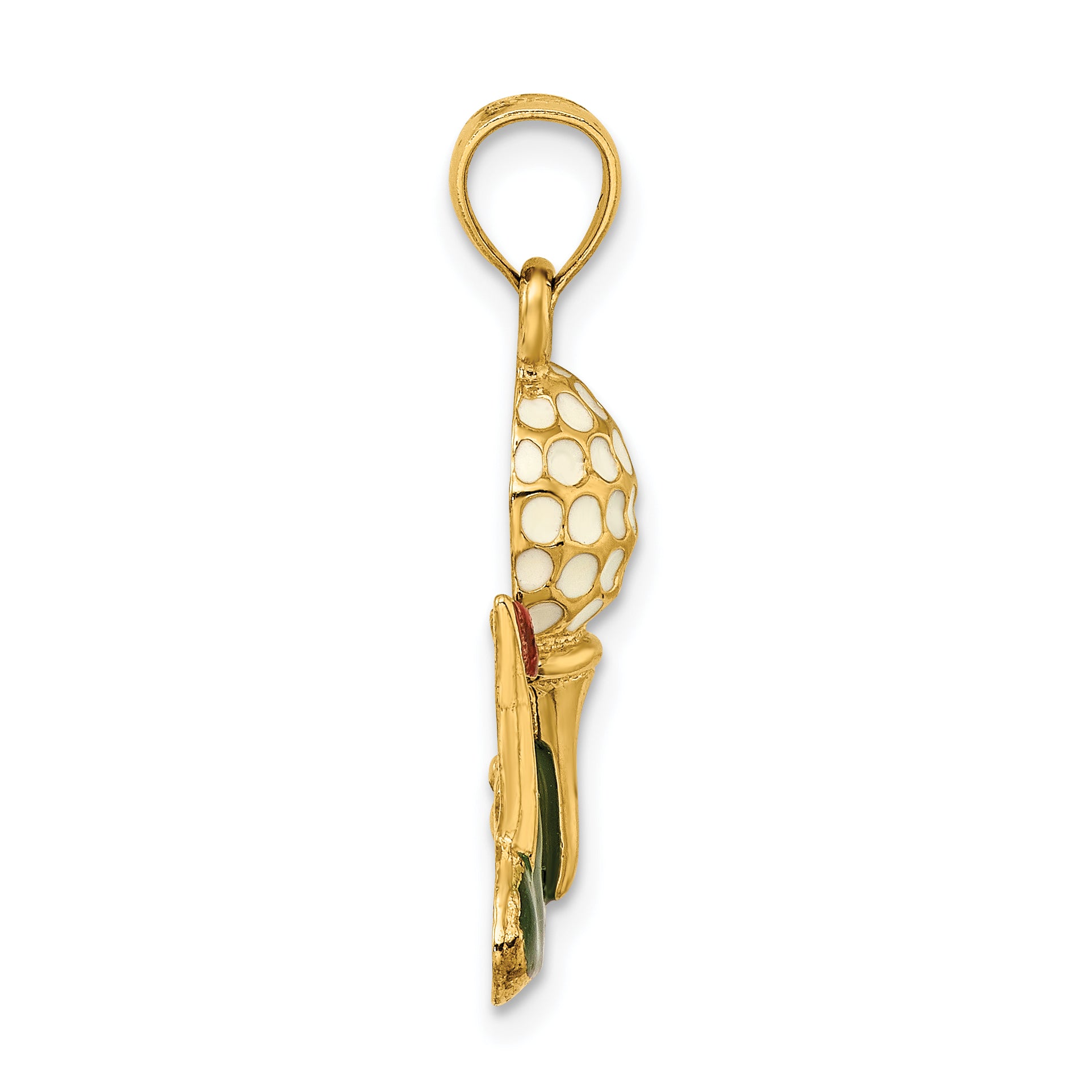 14K W/ Enamel and 2-D Golf Ball Charm
