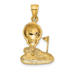 14K W/ Enamel and 2-D Golf Ball Charm
