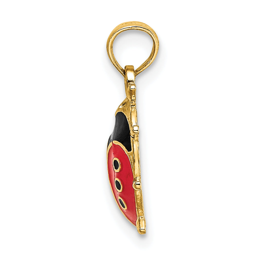 14K Enameled Ladybug Charm