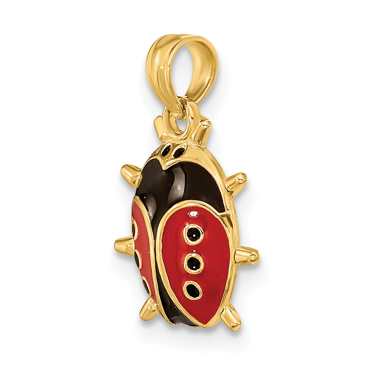 14K Enameled Ladybug Charm