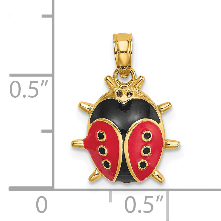 14K Enameled Ladybug Charm