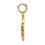 14K Enamel Cross and Heart Charm