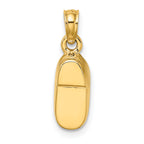 14K w/ White Rhodium 3-D Light Blue Enamel Baby Shoe Charm