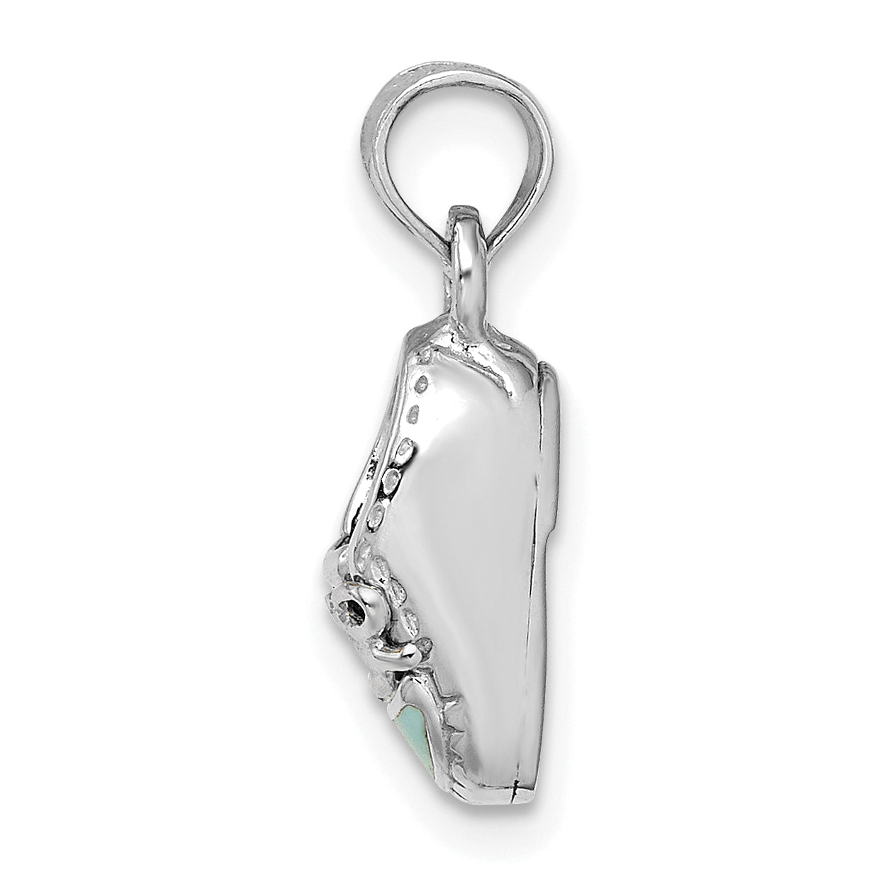 14K White Gold 3-D Light Blue Enamel Baby Shoe Charm Secondary image