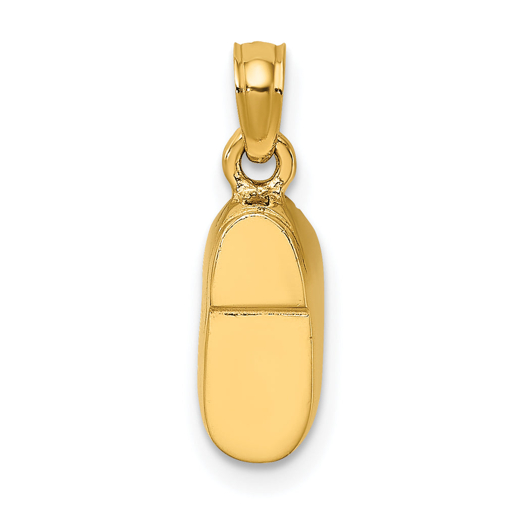 14K & Rhodium 3-D Pink Enamel Baby Shoe Charm
