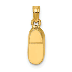 14K & Rhodium 3-D Pink Enamel Baby Shoe Charm