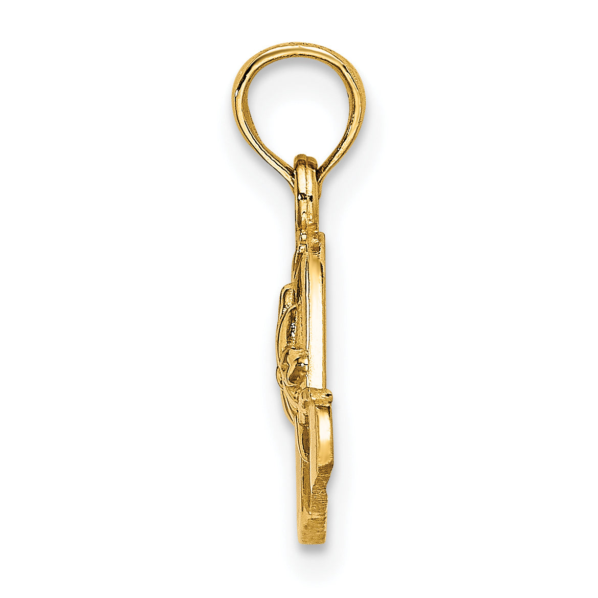 14K Polished 2-D Red Enamel Hat Charm