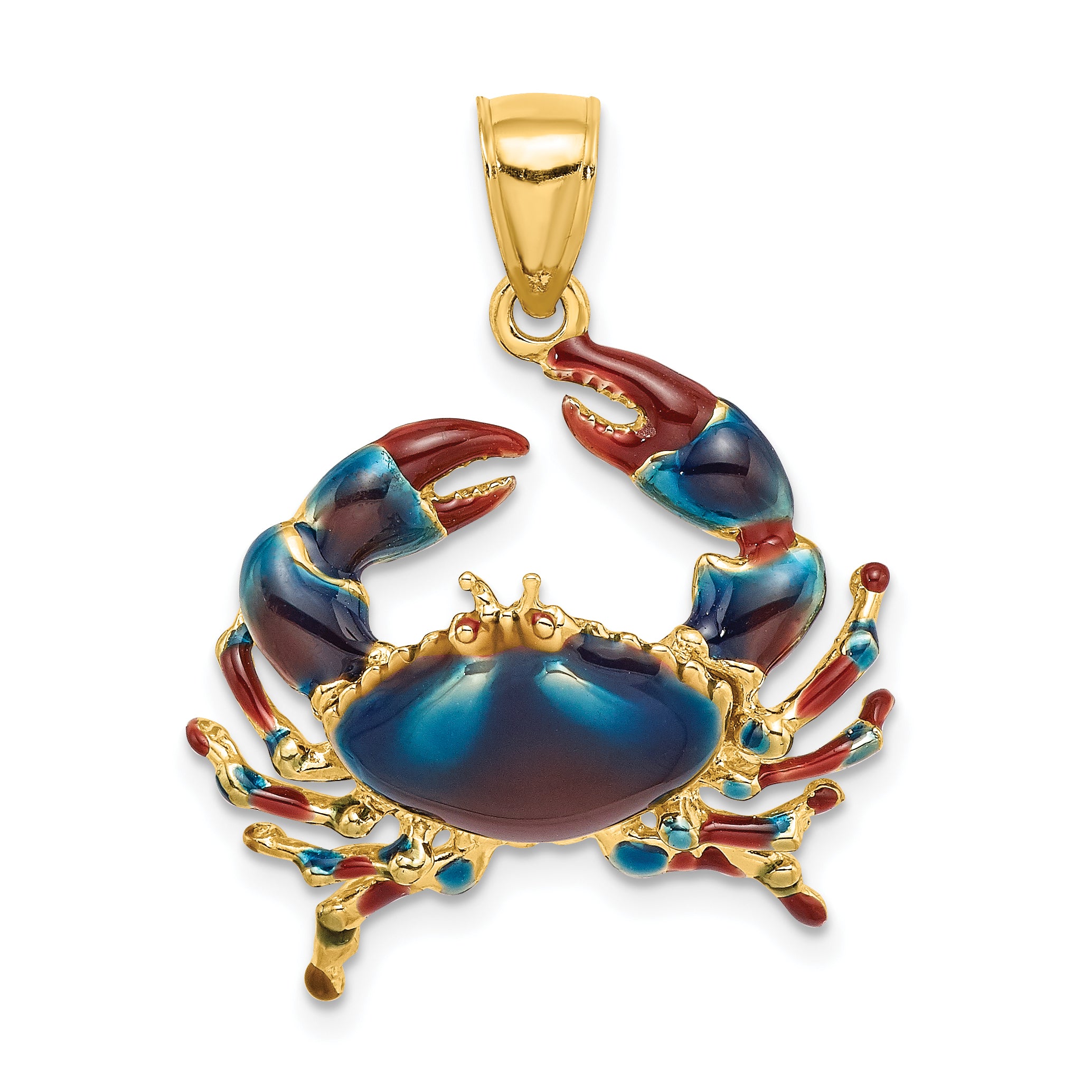 14K Blue Enamel Stone Crab Charm Main image