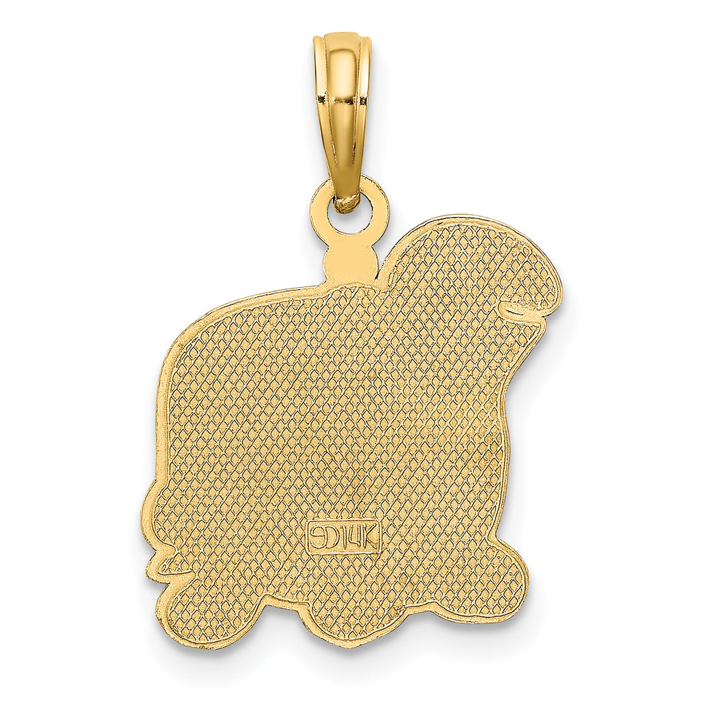 14K Brown, Tan and Black Enamel Turtle Charm