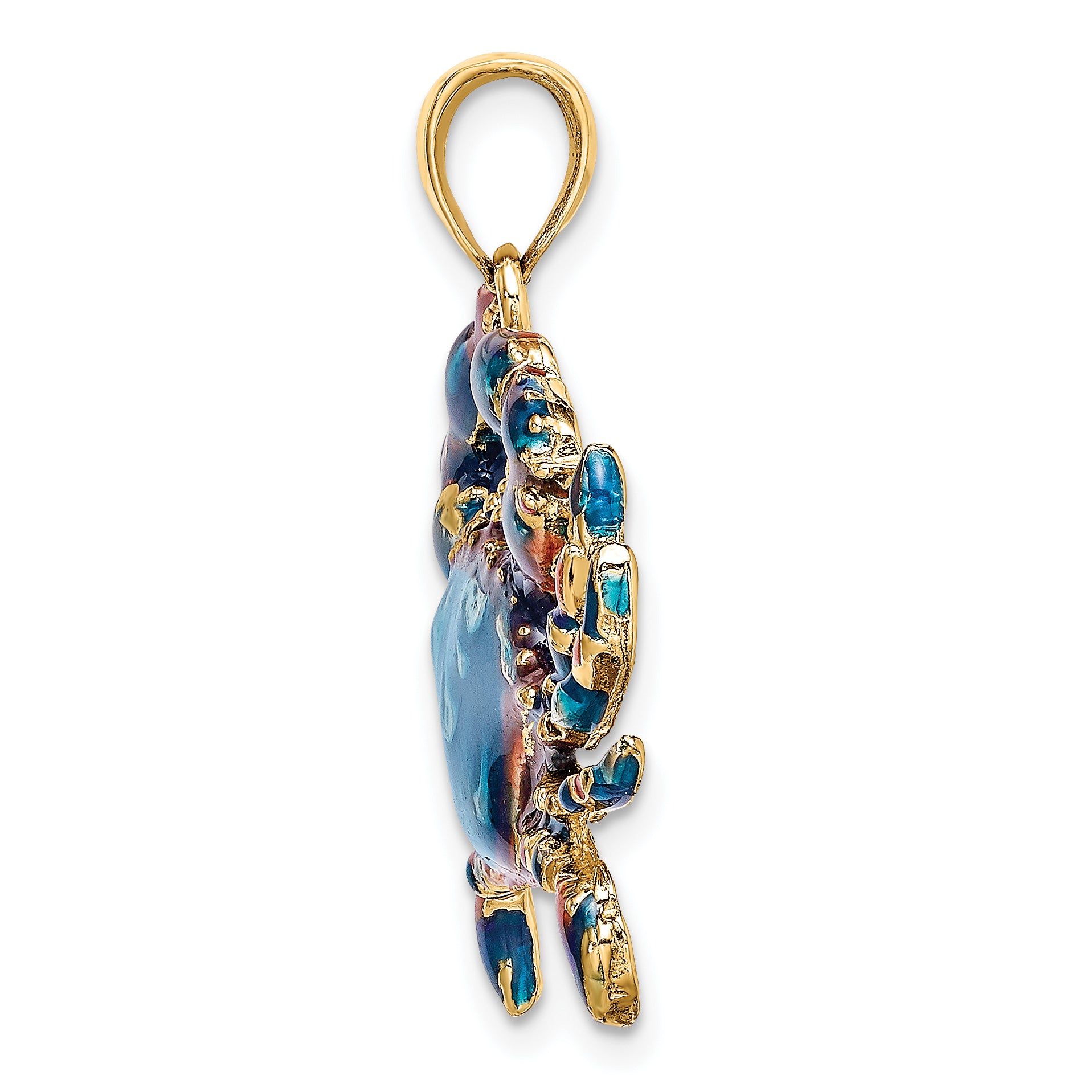 14K Blue Enamel Crab Charm Secondary image