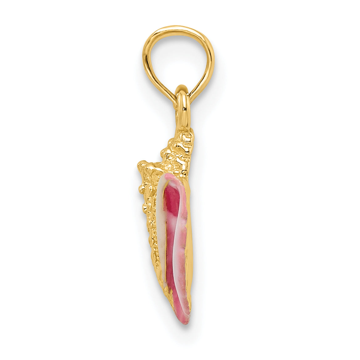 14k Textured and Enamel Conch Shell Pendant Secondary image