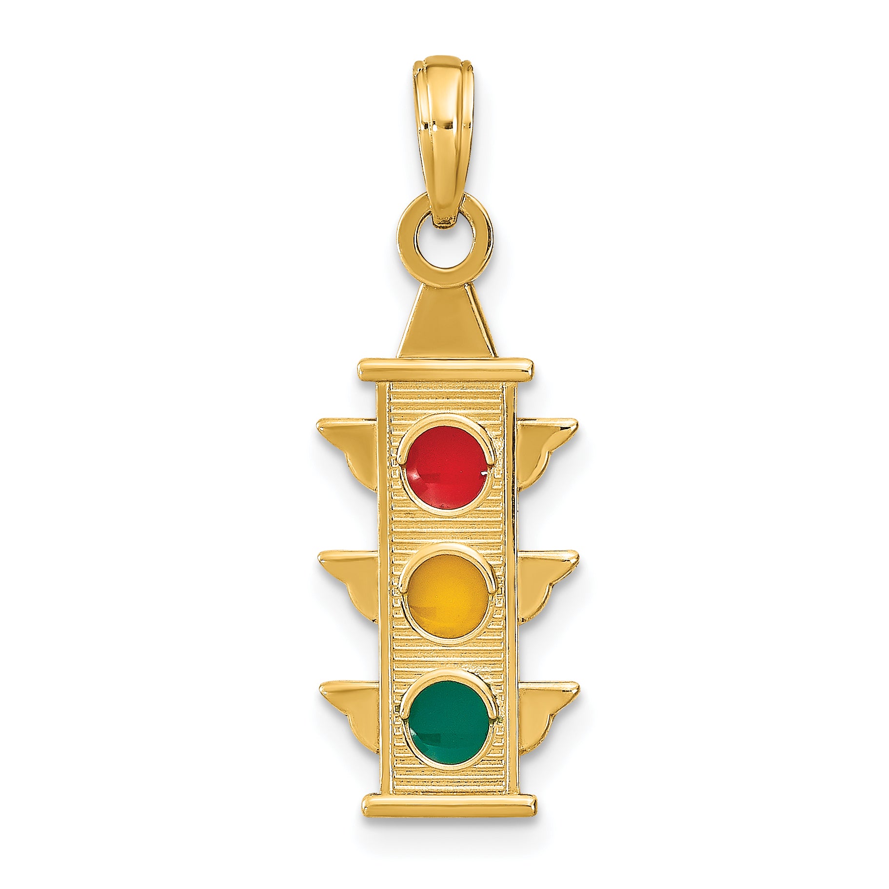 14K w/ Red, Yellow, Green Enamel Traffic Signal Charm Main image