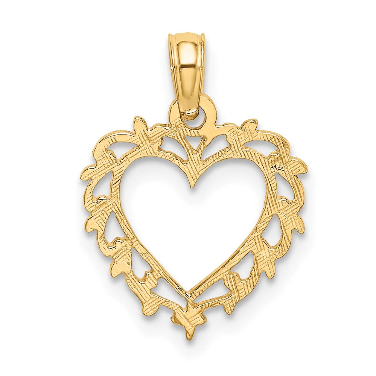 14K Heart w/ Lace Trim Charm