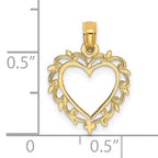 14K Heart w/ Lace Trim Charm