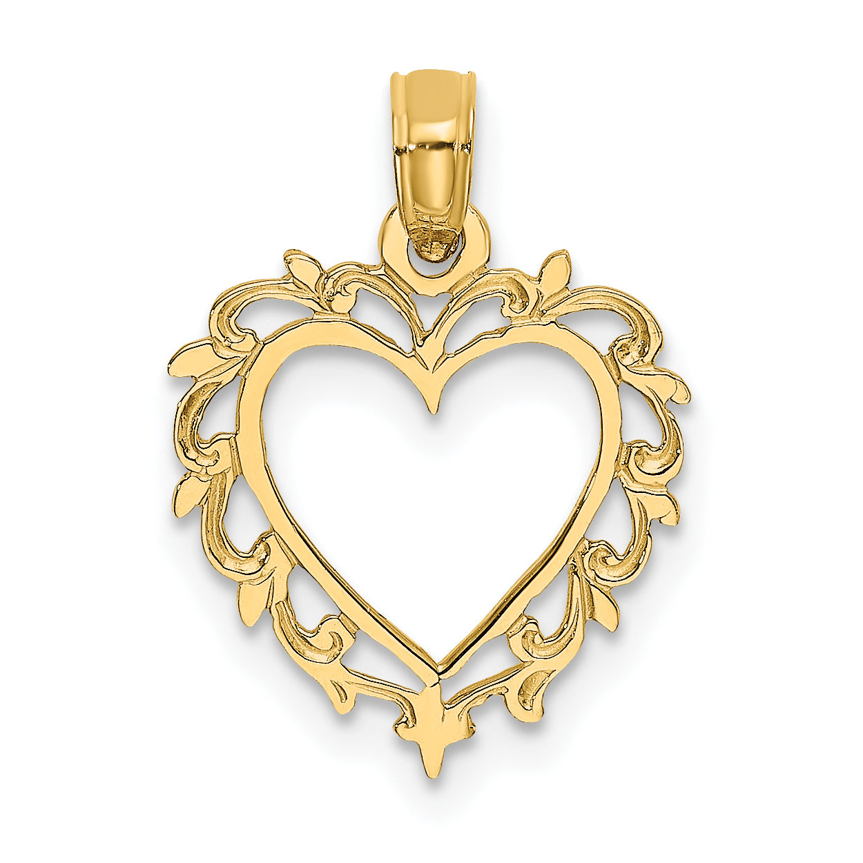 14K Heart w/ Lace Trim Charm
