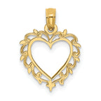 14K Heart w/ Lace Trim Charm