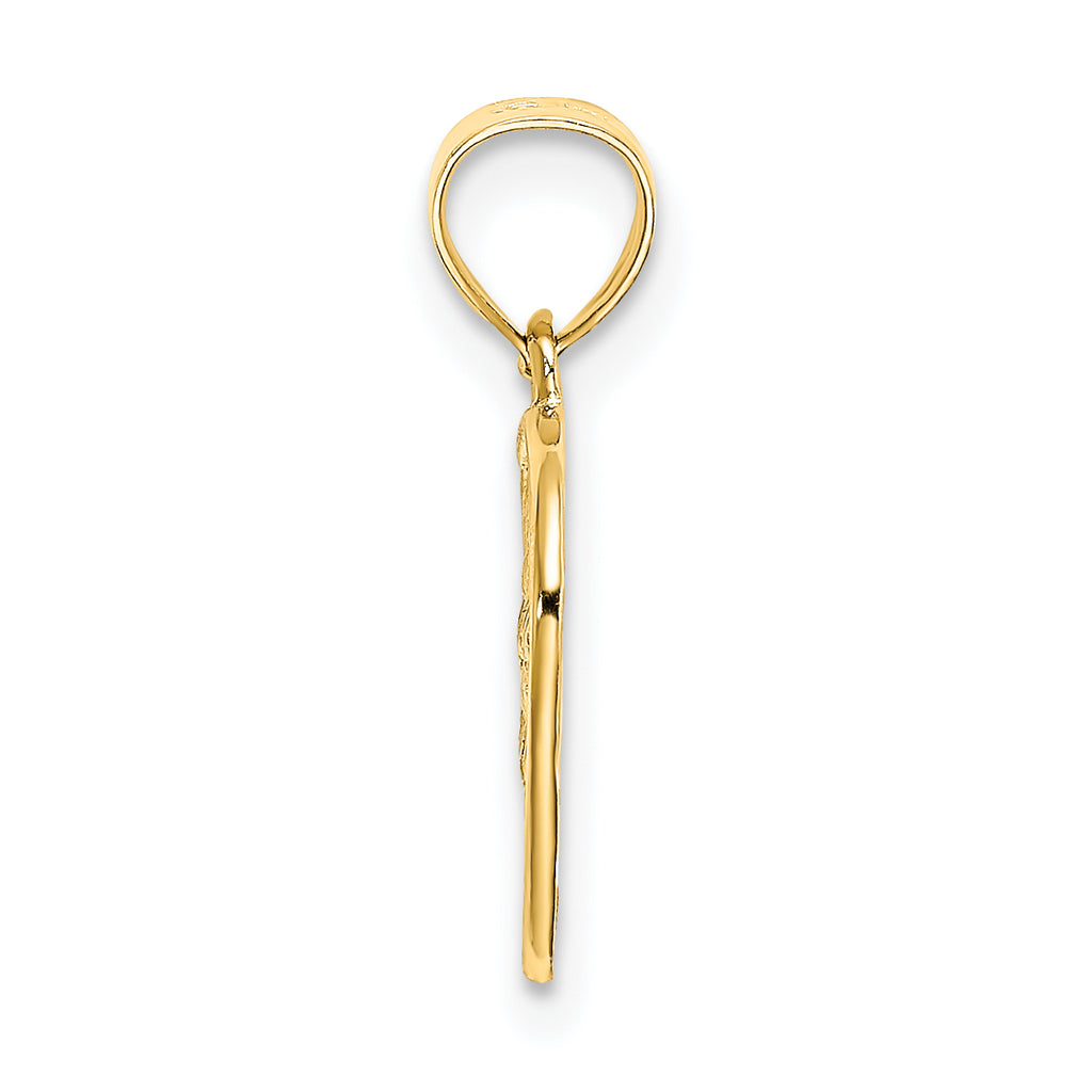 14K Cut-Out and Textured Woven Heart Charm
