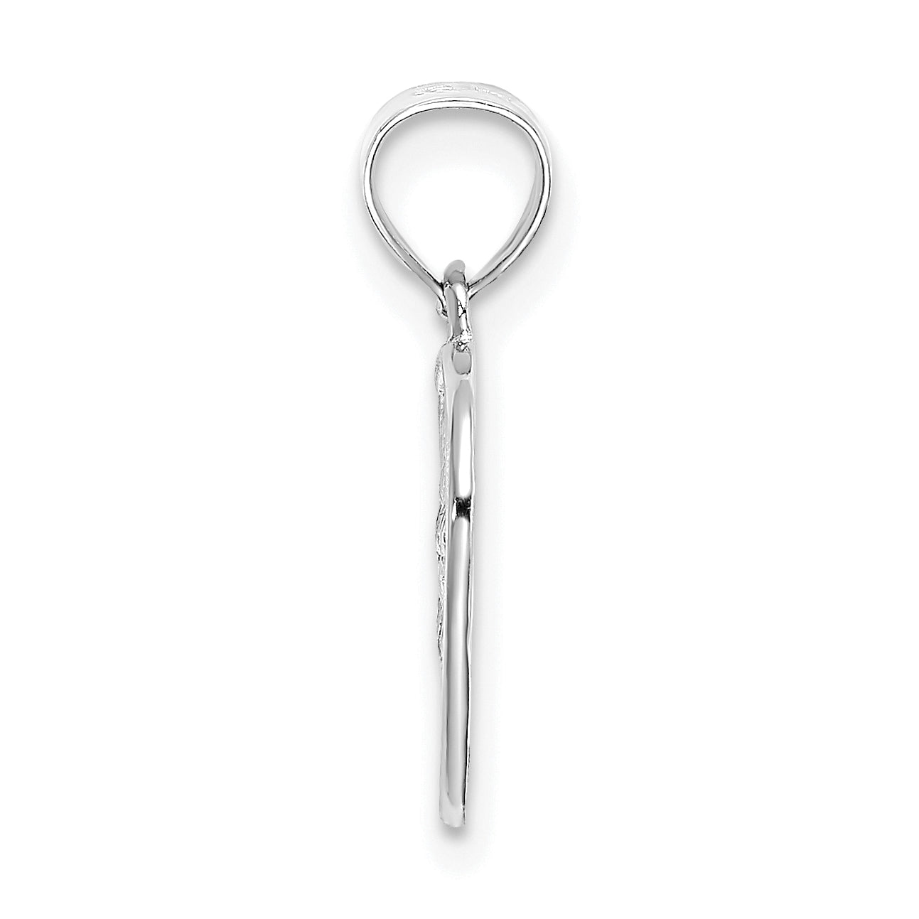 14K White Gold Cut-Out and Textured Woven Heart Charm Secondary image
