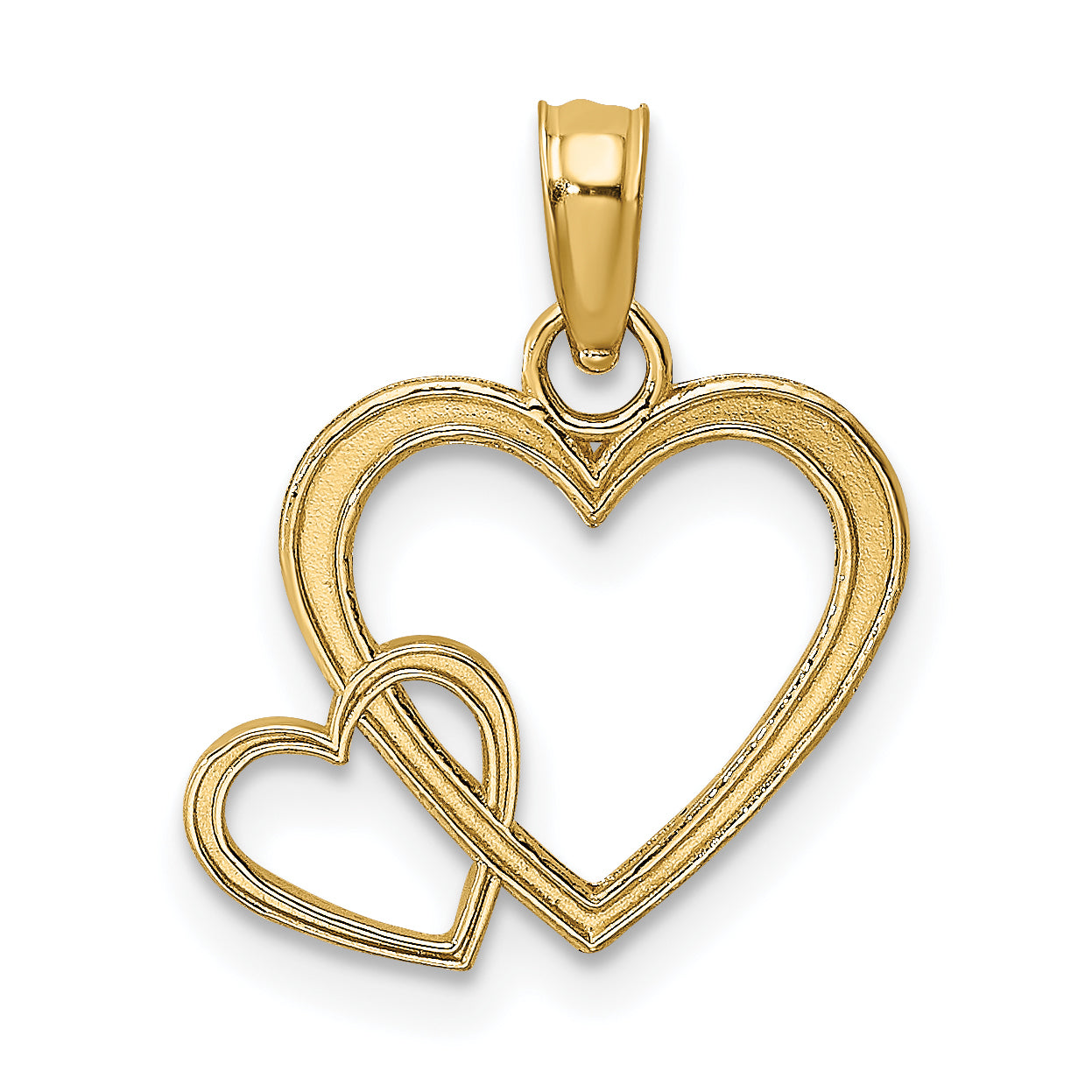 14K Flat Two Hearts Intertwined Charm Main image