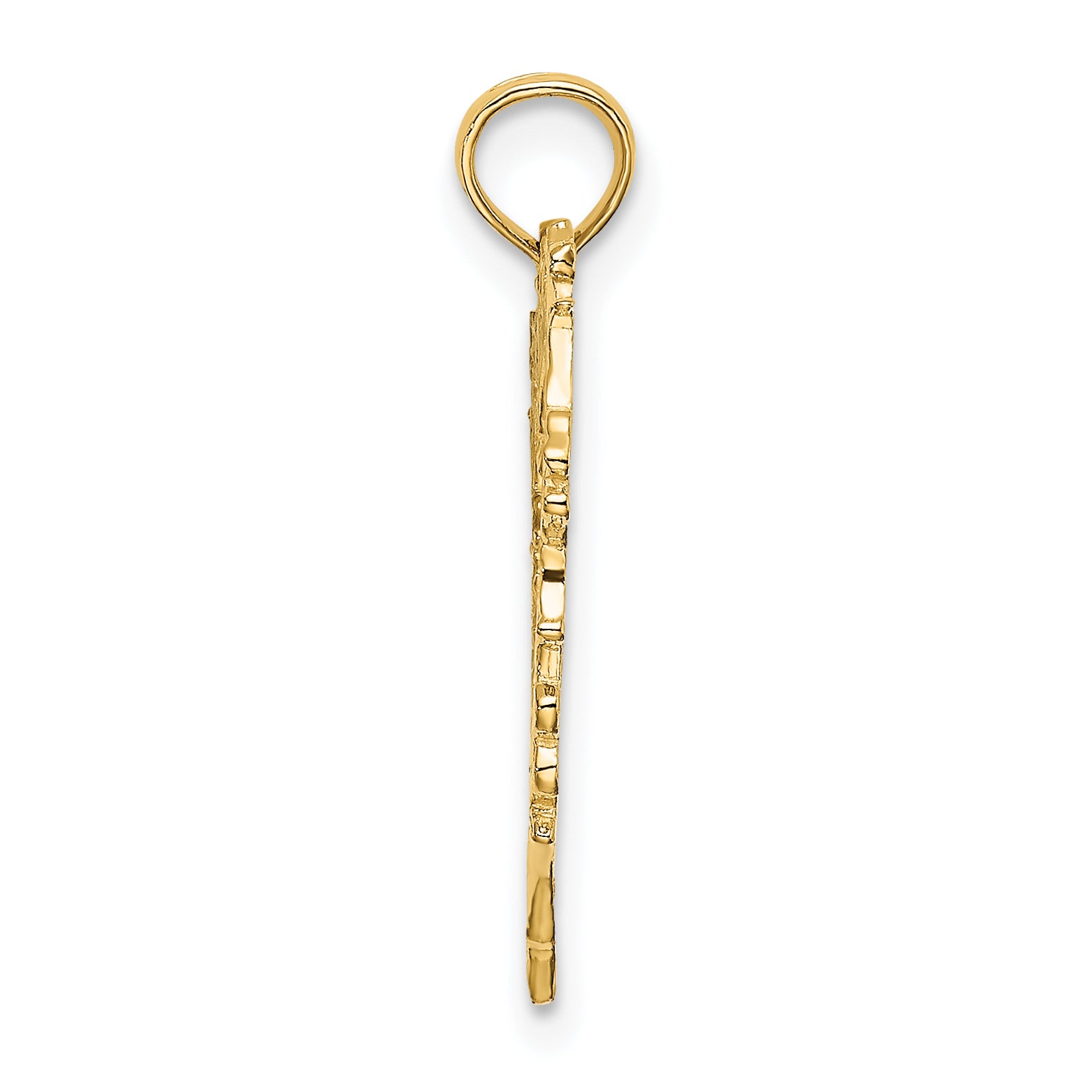 14K Cut-Out Floral Heart Charm