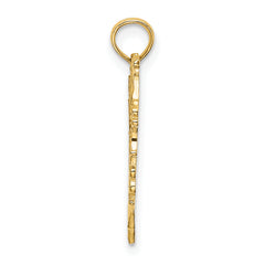 14K Cut-Out Floral Heart Charm