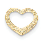 14K Polished Mini Floating Heart Slide