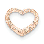 14K Rose Polished Heart Chain Slide