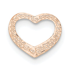 14K Rose Polished Heart Chain Slide