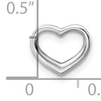 14K White Gold Mini Floating Heart Slide