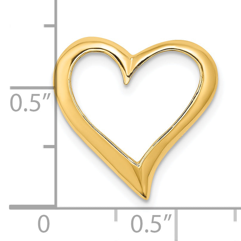 14K Large Floating Heart Slide
