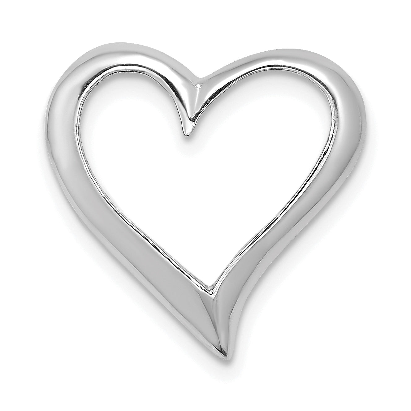 14K White Gold Large Floating Heart Slide Main image