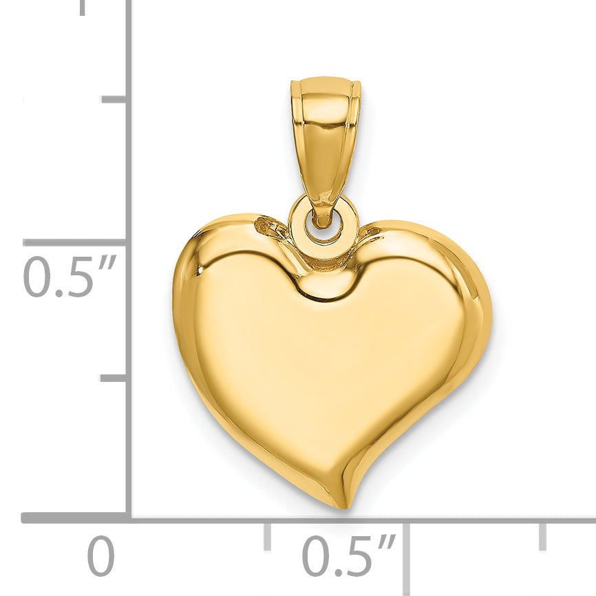 14K Polished Teardrop Heart Charm