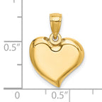 14K Polished Teardrop Heart Charm