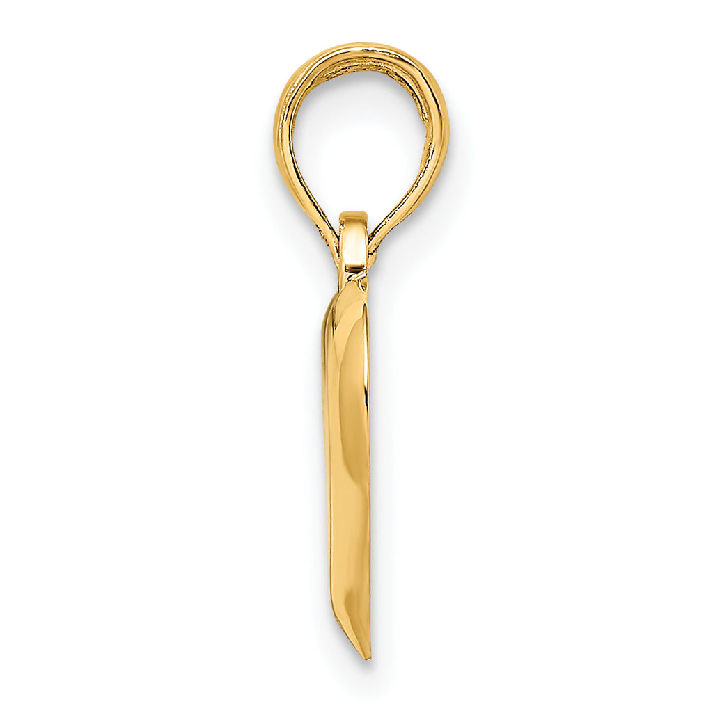 14K Polished Teardrop Heart Charm