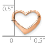14K Rose Polished Heart Chain Slide