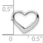 14K White Gold 2-D Floating Heart Charm