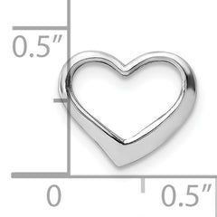 14K White Gold 2-D Floating Heart Charm
