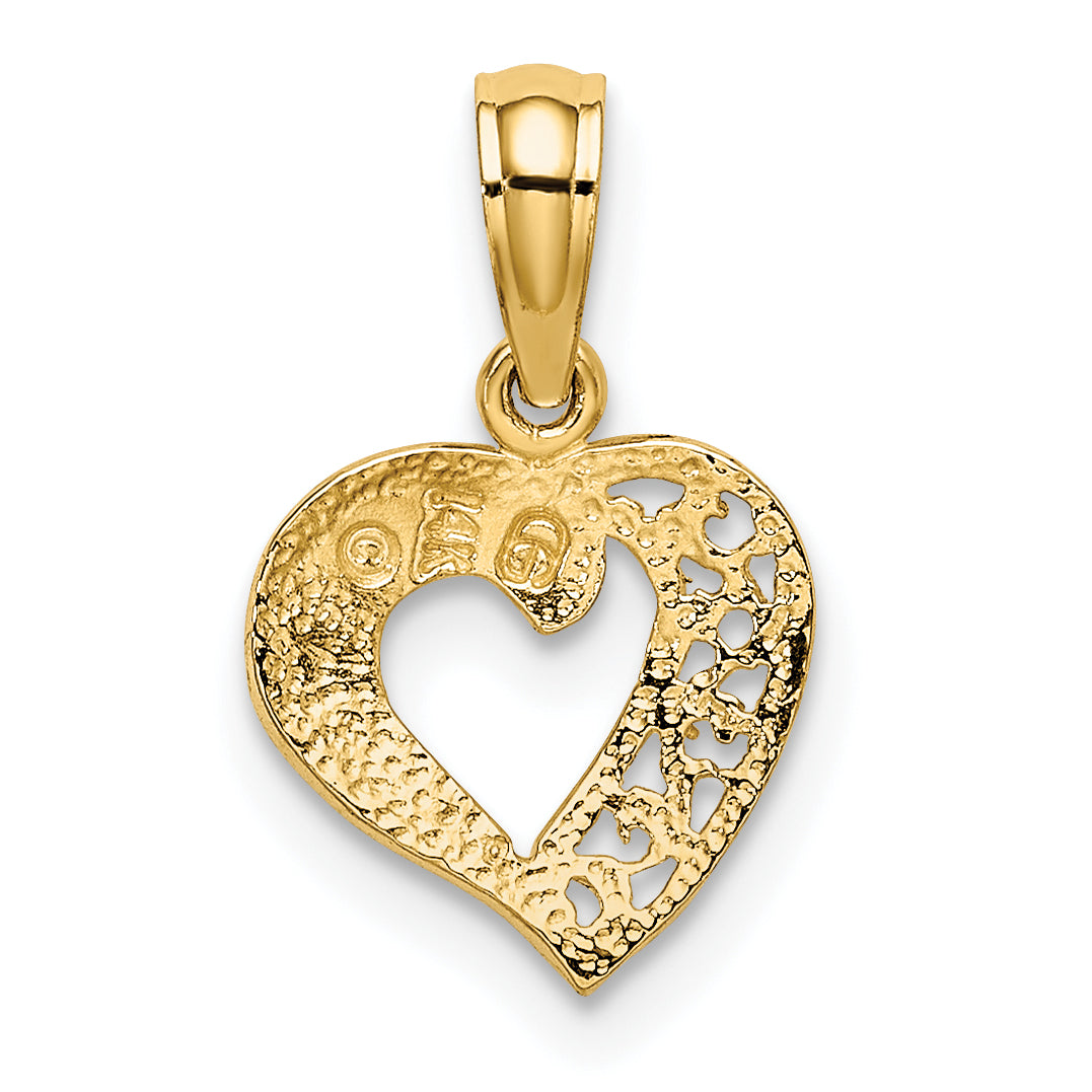 14K Open Mini Heart Charm