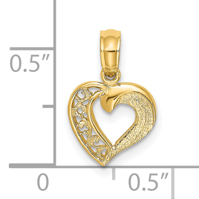14K Open Mini Heart Charm