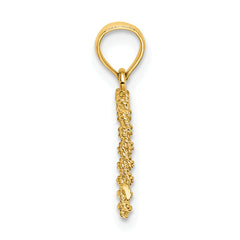 14k 3D Rope Heart Pendant
