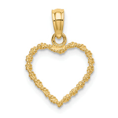 14k 3D Rope Heart Pendant