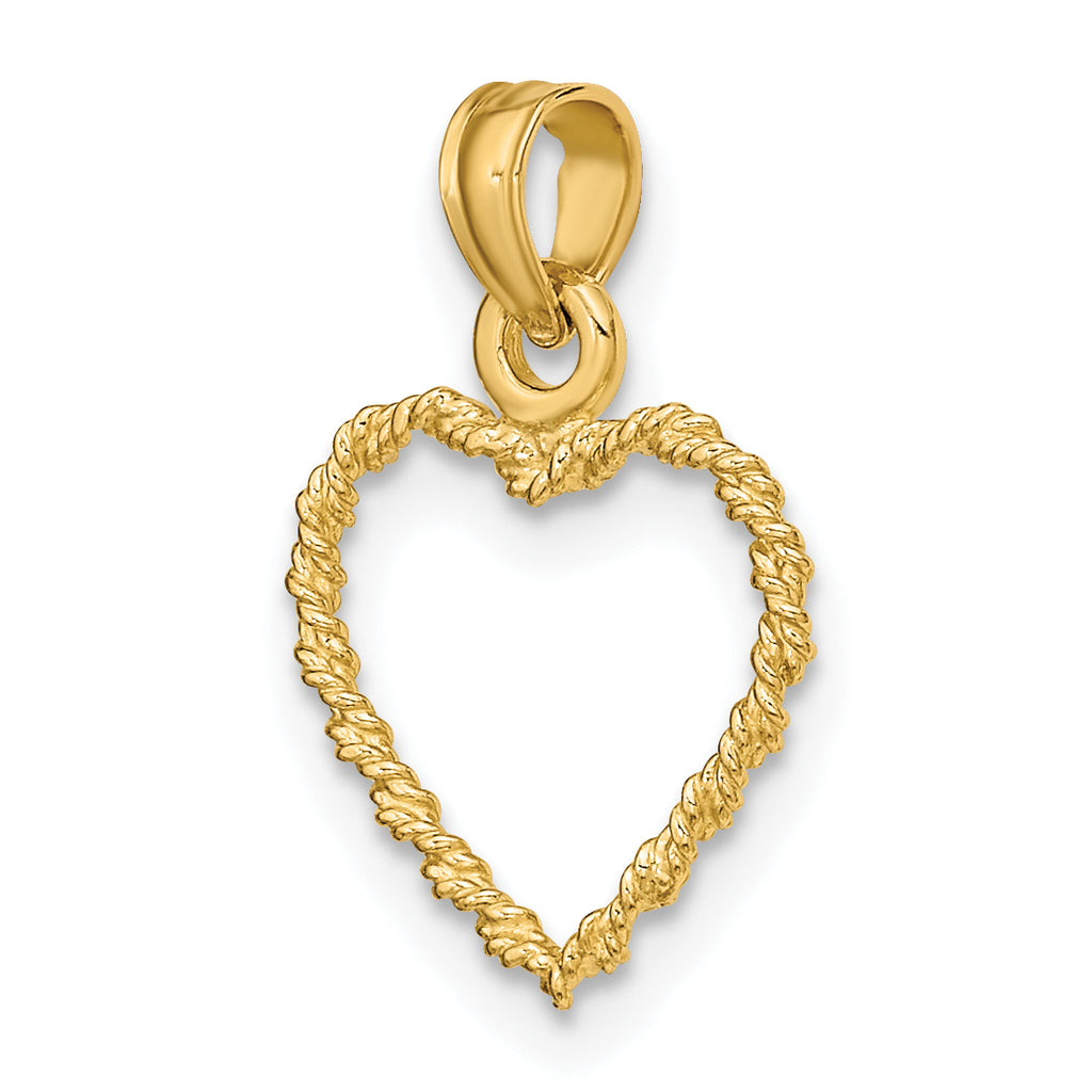 14k 3D Rope Heart Pendant