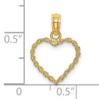 14k 3D Rope Heart Pendant