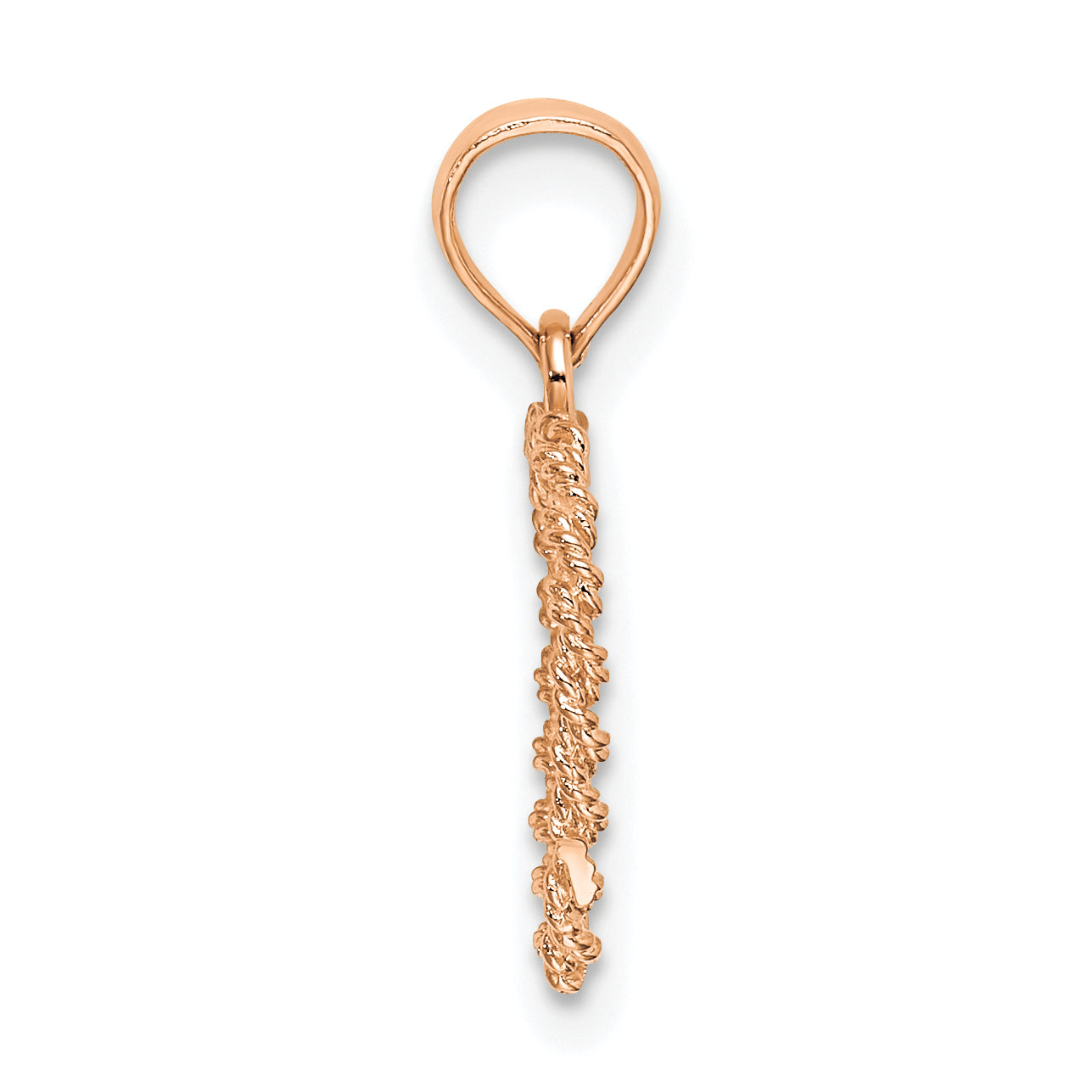 14K Rose Gold 3D Polished Rope Heart Pendant Secondary image