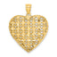 14K 3-D Cut-out Diamond-cut Puffed Heart Pendant