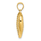 14K 3-D Diamond-cut Puffed Heart Charm
