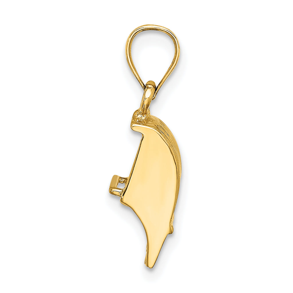 14K 3D Cranberry Scoop Charm