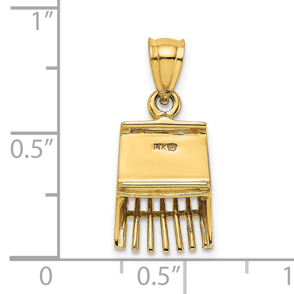 14K 3D Cranberry Scoop Charm