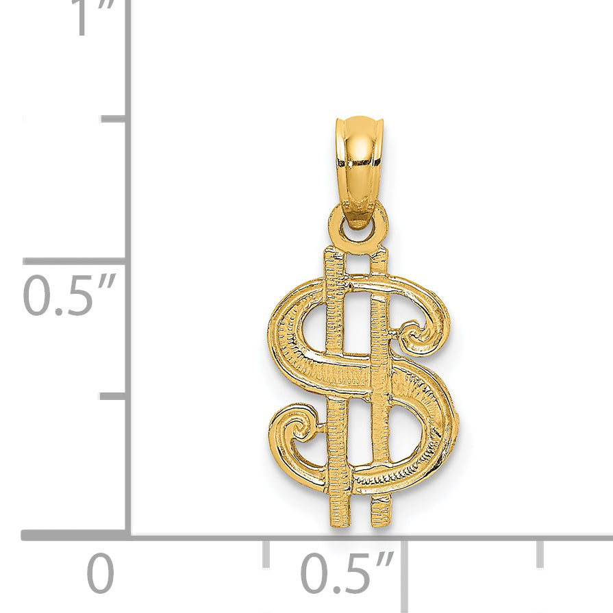 14K Dollar Sign Charm