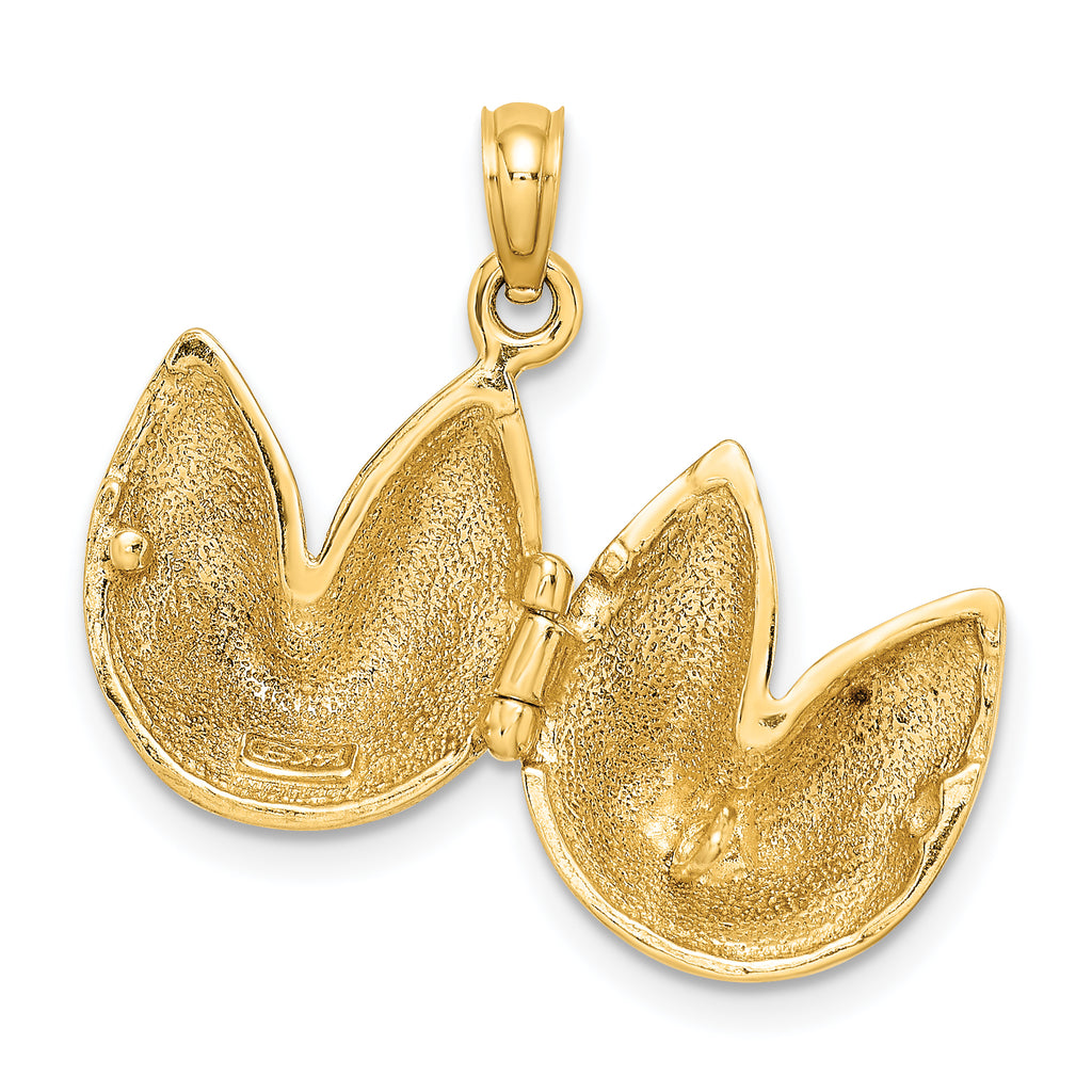 14K 3-D Opens Fortune Cookie Charm